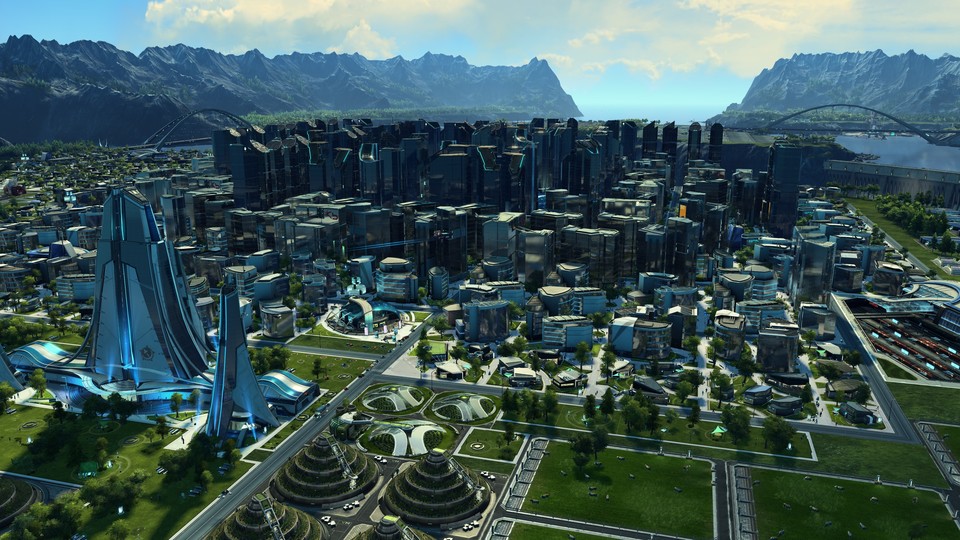 Anno 2205 erlaubt es riesige Städte zu errichten. Die sehen zwar eindrucksvoll aus, verlangen aber auf den höheren Grafikstufen auch nach leistungsstarker Hardware.