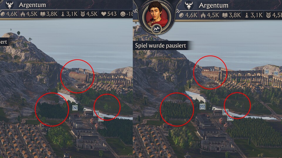 Bei der Sichtweite solltet ihr nur bedingt sparen, denn es wird schnell unschön. Das passiert vor allem dann, wenn eure Kamera weit über dem Geschehen ist. Dann fällt jeder Baum und jede Textur auf, die ins Bild ploppt.