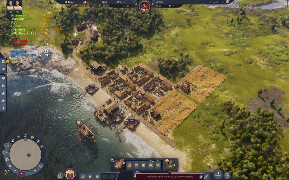 Die GeForce RTX 5070 Laptop erreicht in der Demo zu Anno 117 bei sehr hohen Details über 60 FPS mit DLSS 4.