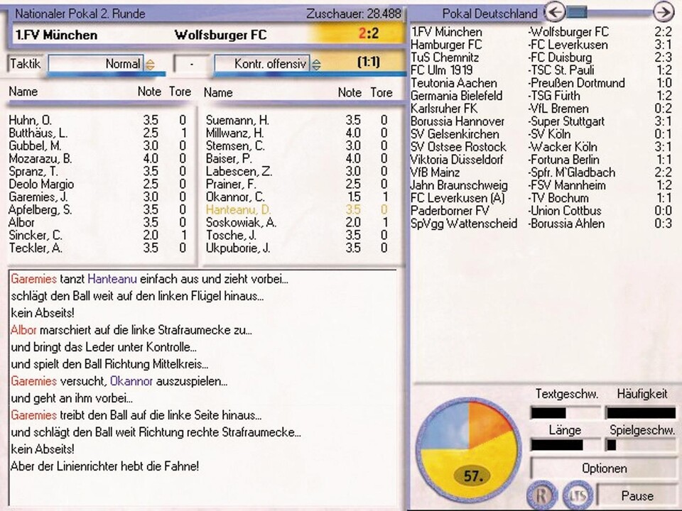 Im Textmodus beschriebene Spielszenen sind fast so spannend wie die 3D-Aktionen.