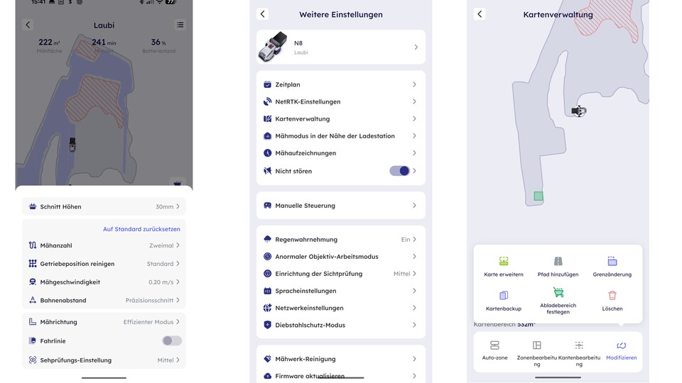 Die App ist recht rudimentär gestaltet, bietet aber die wichtigsten Einstellungsmöglichkeiten.