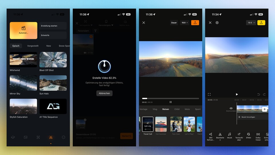 Theoretisch könnt ihr das ganze Video auch dem Handy schneiden. Hier stehen sogar noch ein paar mehr Optionen offen. (Bild: Patrick Schneider, GameStar Tech)