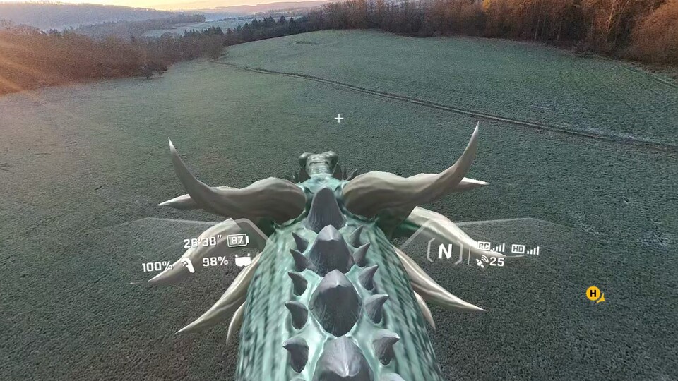 Gimmick: Wahlweise könnt ihr auf einen Drachen reiten – oder zumindest so tun als ob. (Bild: Patrick Schneider, GameStar Tech)