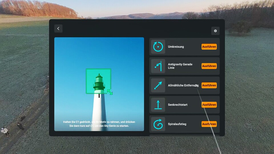 Derartige Funktionen sind bereits von anderen Drohnen bekannt. Im obigen Video habe ich die Umkreisungsfunktion verwendet, damit die Drohne meine Position umfliegt. Das klappt denkbar einfach. (Bild: Patrick Schneider, GameStar Tech)