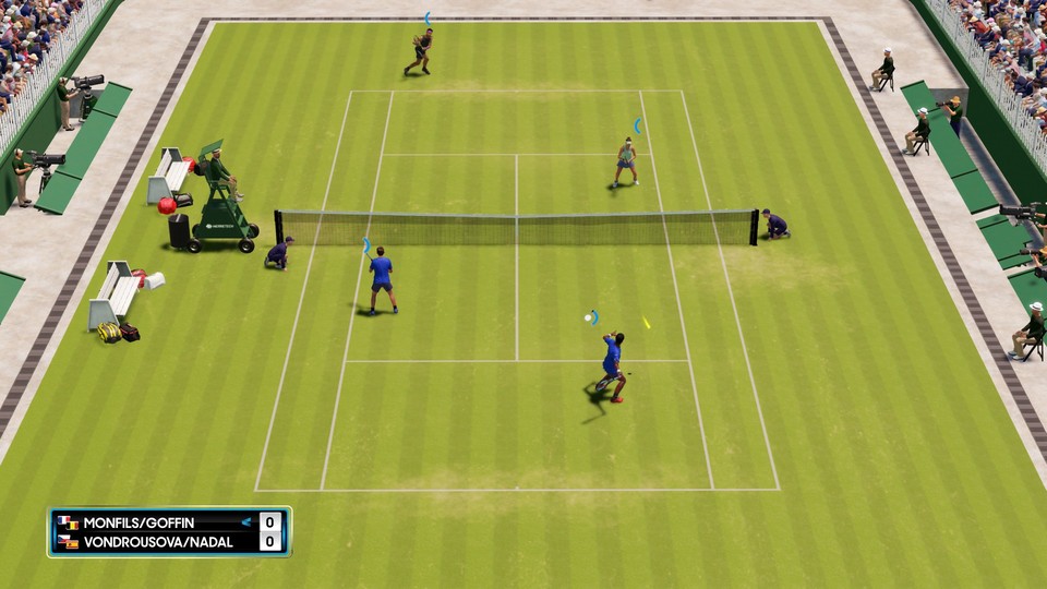 Insgesamt bietet AO Tennis 2 sechs Kameraperspektiven. Hier die aus betagten Simulationen bekannte Von-hinten-oben-Ansicht.