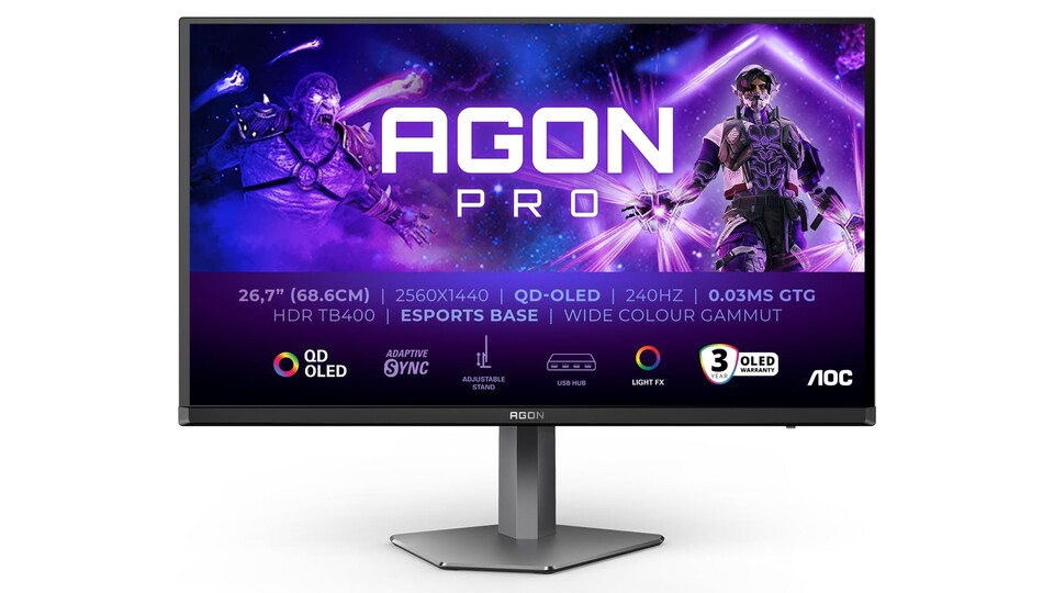 OLED-Panel, 240Hz und 0,03ms Reaktionszeit: Der AOC Agon PRO bietet alles, was es für immersives und kompetitives Gaming braucht!