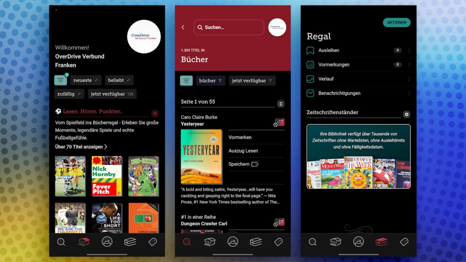 Die »Libby«-App unterscheidet sich nicht nur in ihrer Gestaltung stark von der »Onleihe«, sondern auch in ihren Inhalten. (Bildquelle: GameStar Tech Aaron Hofmann)