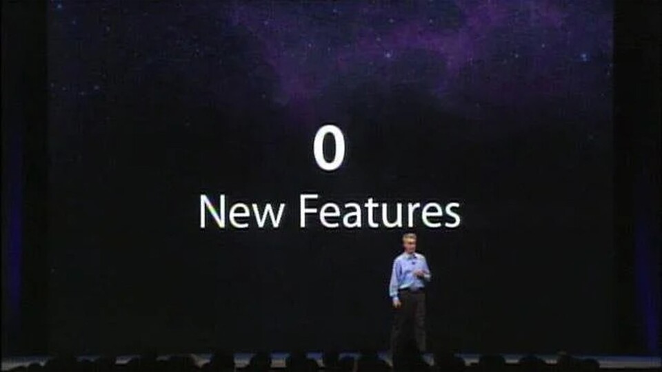 Wenn ich diese Folie am 8. Juni noch einmal sehen werde, wird mich das sehr freuen. Das wird aber nicht passieren. (Bild: Apple)