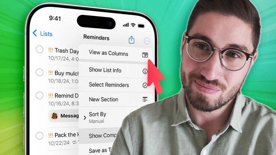 Apple Erinnerungen wird in zwei Sekunden zu einem mächtigen Tool, meint unser Autor Patrick.