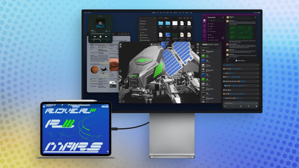 Beim Anschließen eines externen Displays soll das iPad Pro jetzt auch mit UHD in 120 Hertz umgehen können.