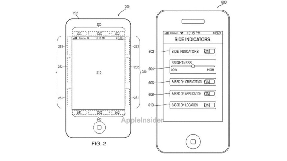 2009 hat Apple ein Patent eingereichtet, dass die Möglichkeit von Bedienelementen im Rahmen beschreibt.