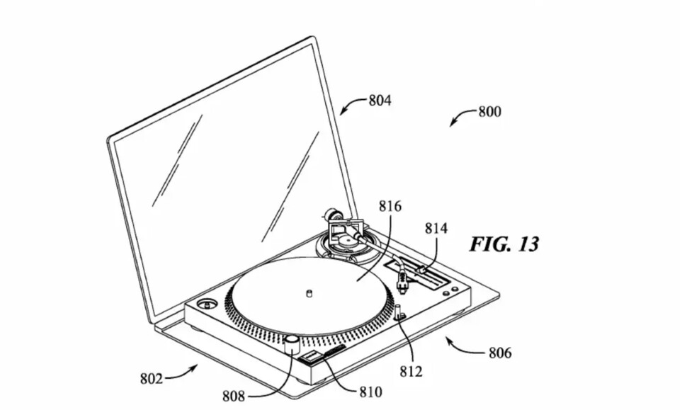 Ich habe schon immer einen eingebauten Plattenspieler im Macbook vermisst. Ihr auch? (Quelle: USPTO)