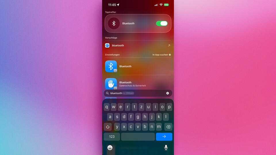 Bluetooth, WLAN und Co. lassen sich über die Spotlight-Suche schnell ein- oder ausschalten. (Bildquelle: GameStar Tech)