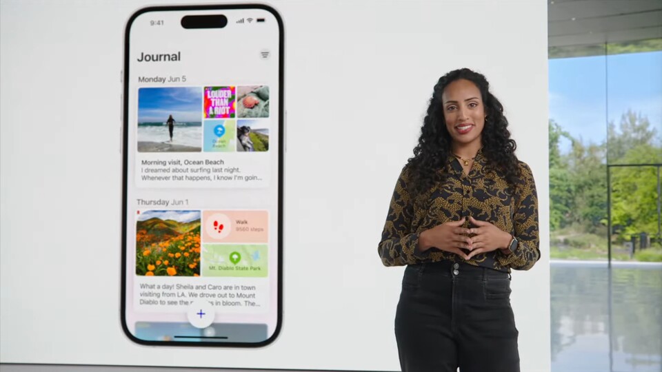 Die Journal-Funktion ist eines der Highlights in iOS 17. (Bildquelle: Apple)