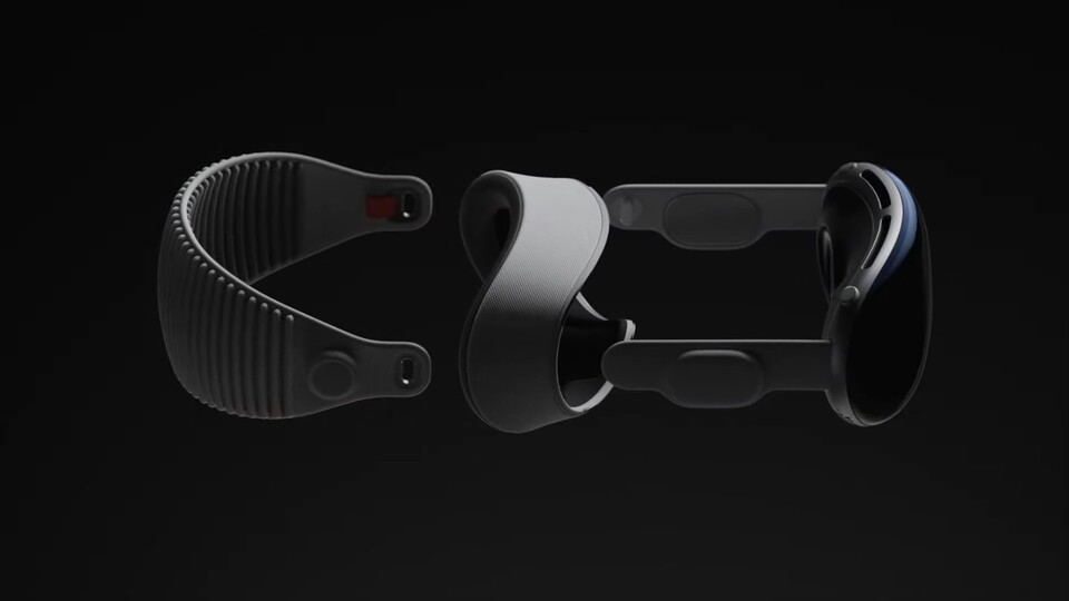 The Vision Pro's modular design is designed to fit any head shape.(Image source: Apple)