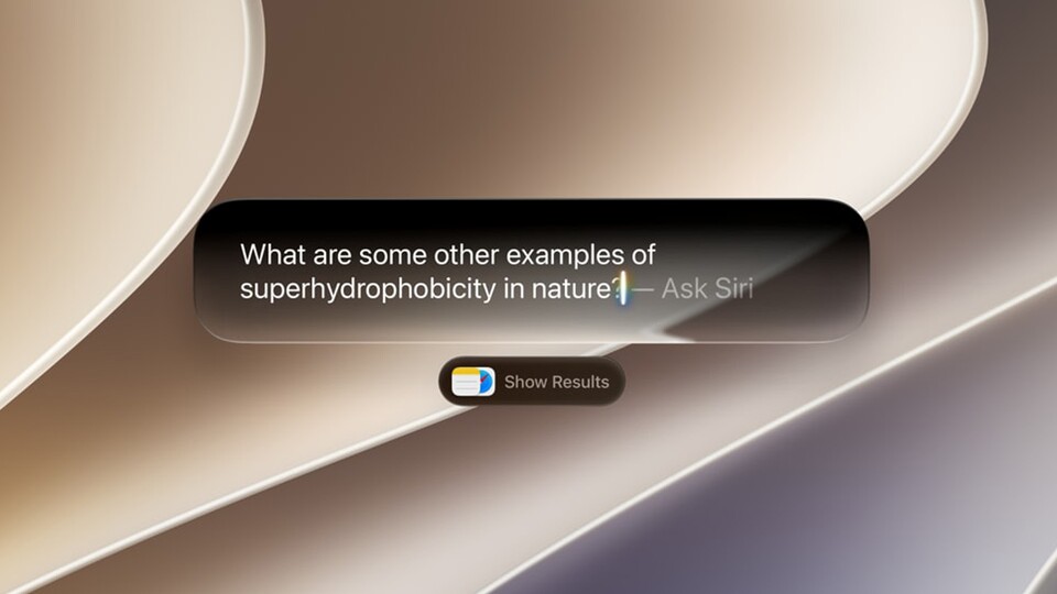 Über die Spotlight-Suche kann man direkt Siri bemühen. (Bild: Apple)