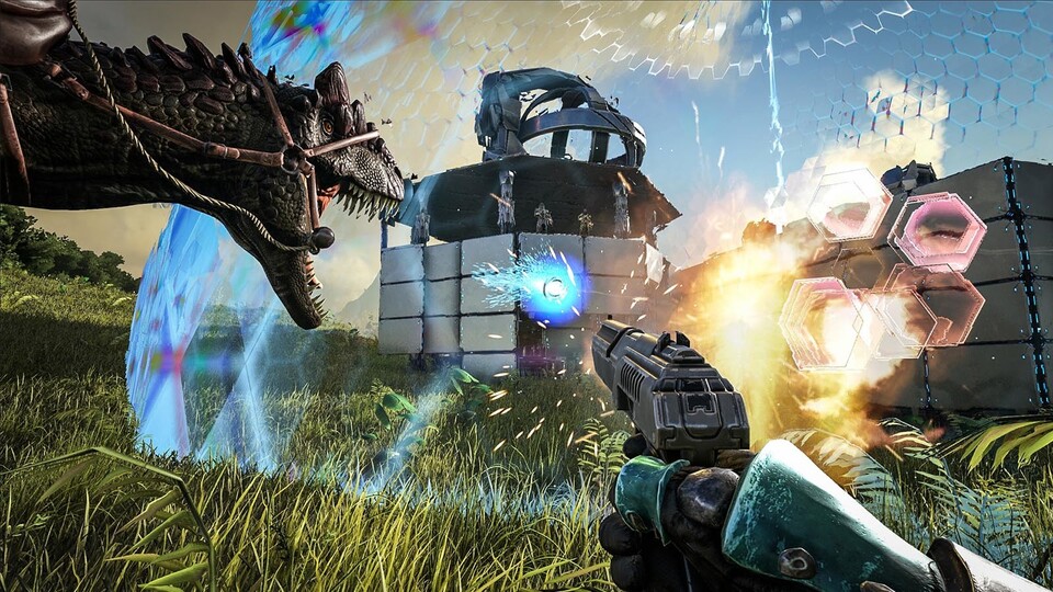 In ARK: Survival Evolved könnt ihr Dinos zähmen und sie für eure Zwecke einsetzen.