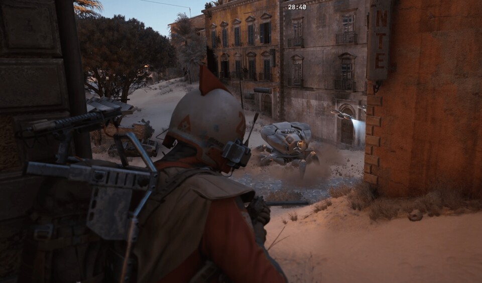 In Arc Raiders sollte man sich vorher gut überlegen, ob man sich mit so einem Bastion wirklich anlegen will!