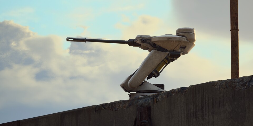 Nicht zu übersehen: Der Container am Rücken des Wächters ist sein Schwachpunkt.