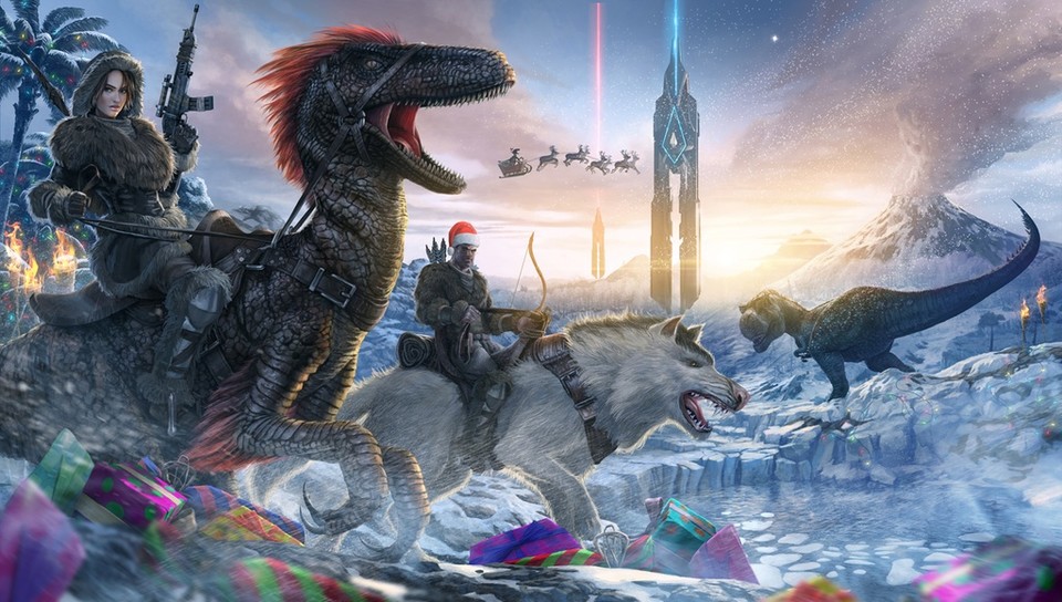 Ark: Survival Evolved wird mit dem aktuellen Winter-Update in Weihnachtsstimmung gehüllt. Und wer nicht artig war, sollte Raptor Claus lieber aus dem Weg gehene...