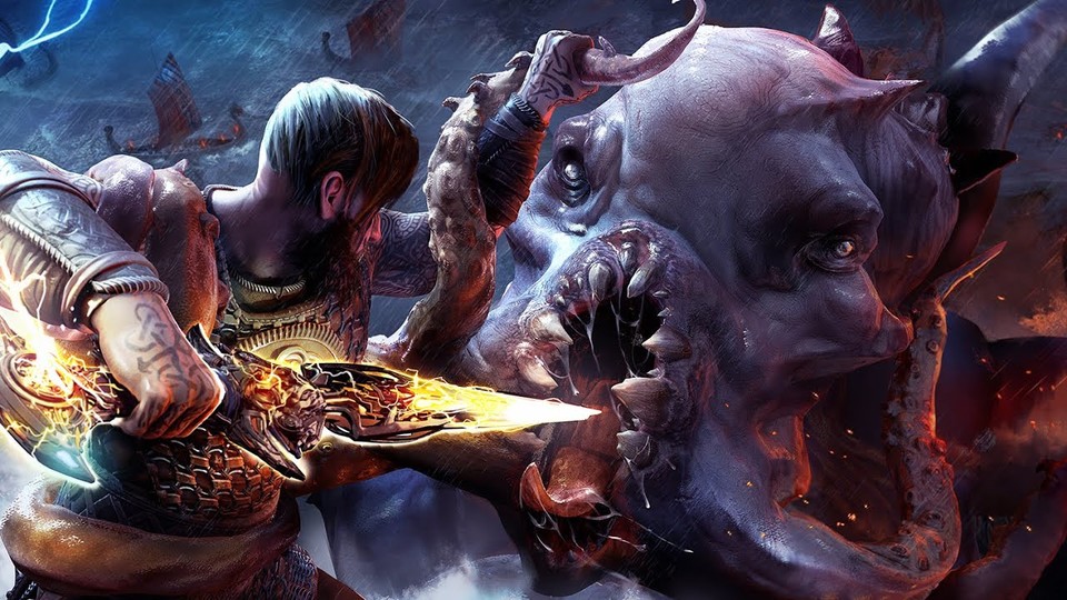 Asgards Wrath - Gameplay zeigt einen VR-Kampf gegen eine riesige Krake
