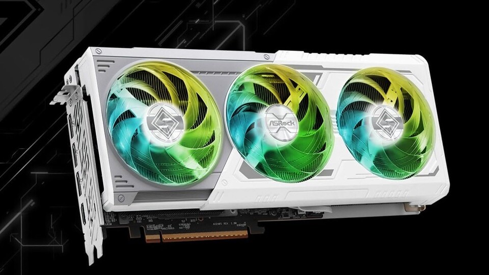 Die RX 9070 XT von ASRock verfügt über drei Lüfter, die die Grafikkarte stets mit Frischluft auf Betriebstemperatur halten.