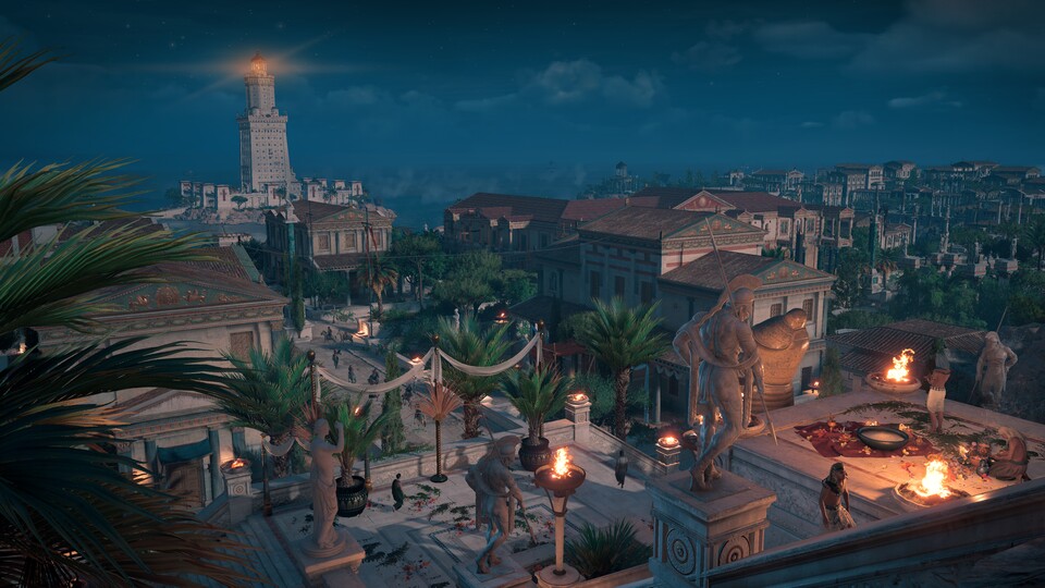 Die Städte in Assassin's Creed: Origins sind durchaus imposant, Fortbewegung per Parkour ist aber nicht mehr so wichtig wie früher.