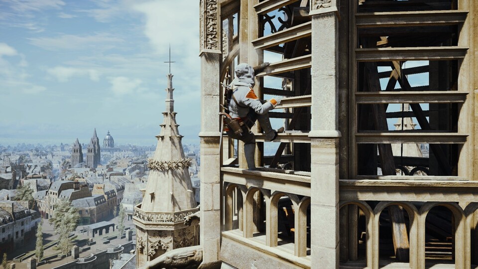 Klettern wie in Assassin's Creed: Unity - viele Fans wünschen sich von einem Reboot mehr Parkour-Optionen.