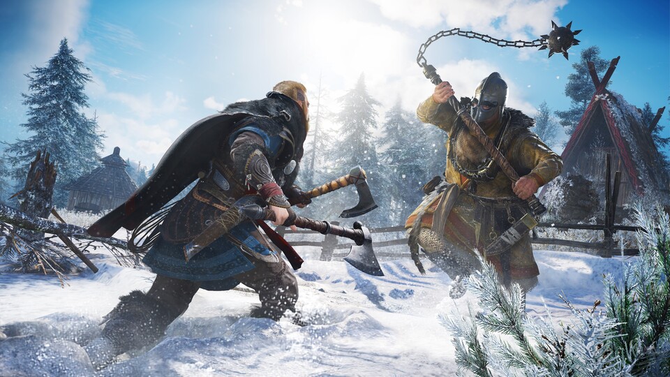 In Assassin's Creed Valhalla gehen wir mit einer Auswahl mittelalterlicher Waffen zu Werke, wie gewohnt wenig zimperlich.