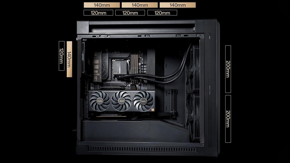 Ein guter Airflow und Platz für zusätzliche Lüfter sind bei diesem Case garantiert.