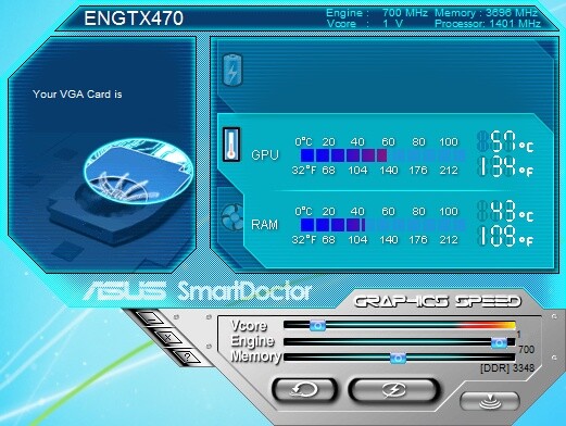 An der Spannung der ENGTX470 lässt sich derzeit nur mit dem Asus-Smartdoctor drehen.
