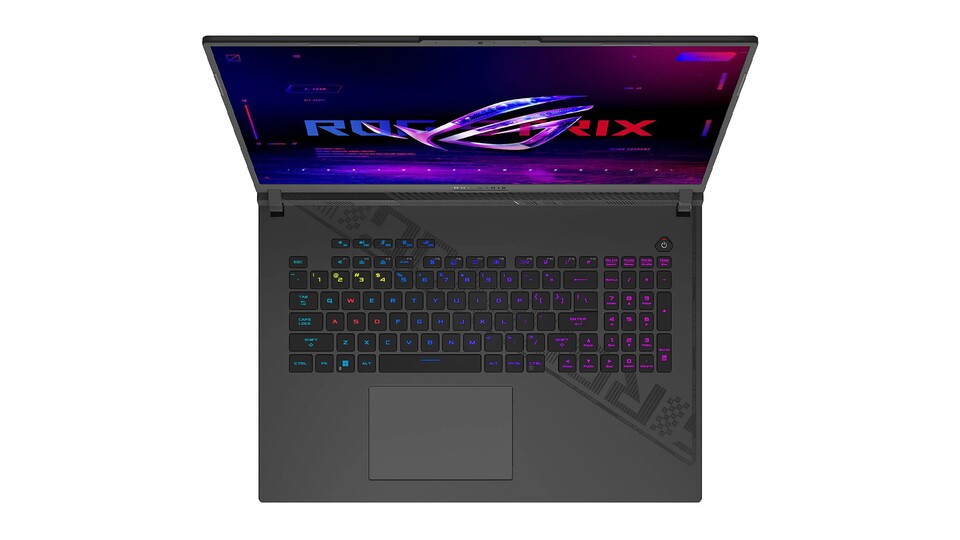 Die Tastatur des ASUS ROG Strix G18 ist robust verarbeitet und glänzt mit schicker RGB-Beleuchtung!