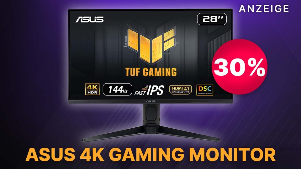 Tiefstpreis & Monitor im 300€ Gaming 28 jetzt TUF Rabatt Zoll Angebot 144Hz: 4K, zum ASUS Amazon mit