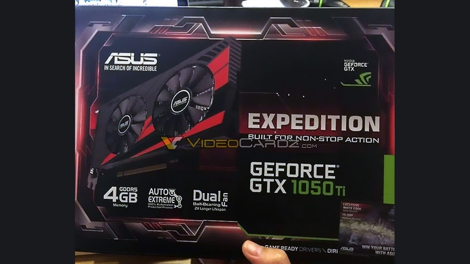 Die Verpackung einer Asus Geforce GTX 1050 Ti Expedition. (Bildquelle: Videocardz)