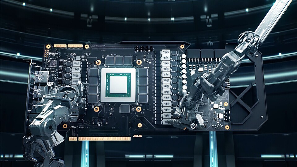 Unter dem formschönen, weißen Kühler versteckt sich das Herzstück der Grafikkarte, die GPU mitsamt dem anliegenden VRAM.