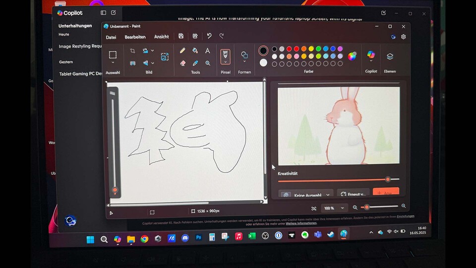 Dank Copilot+ und Cocreator muss man keine außergewöhnlichen Zeichenfähigkeiten besitzen, um ansprechende Bilder zu erhalten.