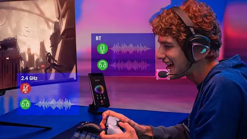 Symbolbild, anderes Headset-Modell: Die Multiple- Konnektivität sorgt für störungsfreien Gerätewechsel!