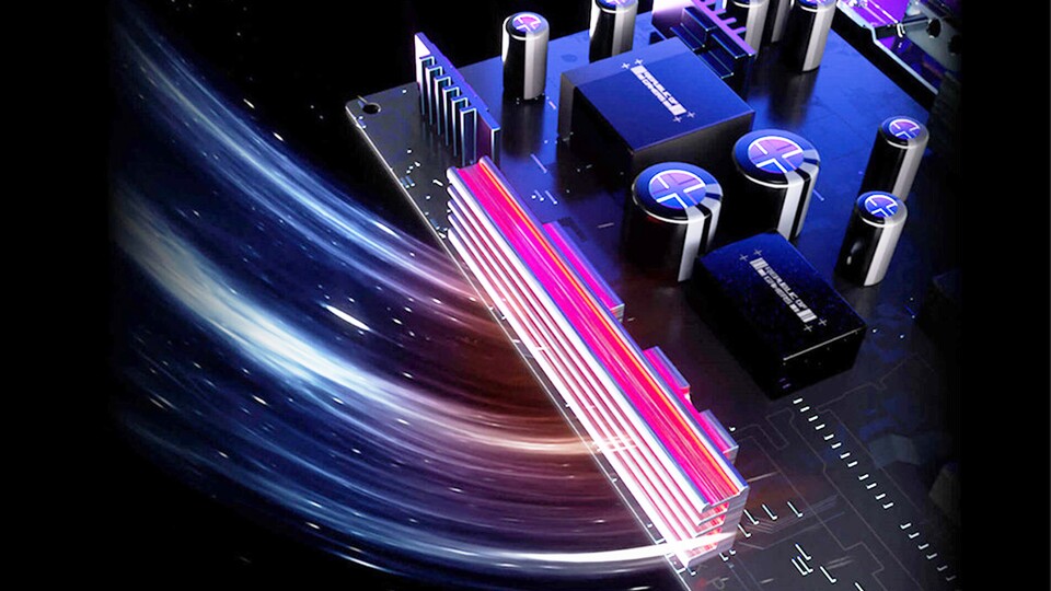 Ein eigens für diesen Monitor angefertigter Kühlkörper führt die Abwärme, die das Display entwickelt, effizient ab und schützt so gegen Burn-In.