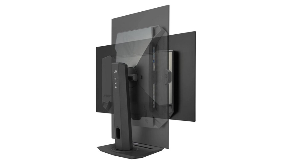Der Monitor lässt sich nicht nur quer, sondern auch hochkant nutzen – praktisch für 3-Monitor-Setups.