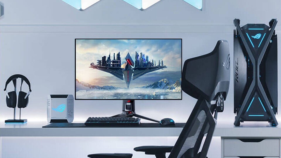 Nahezu rahmenlos: Der PG32UCDP ist schön groß und der minimale Bildschirmrand wirkt neben der großen Diagonale noch kleiner.