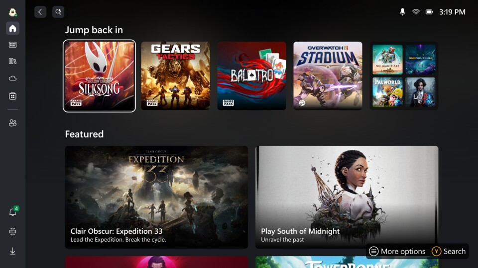 Die zwei neuen Handhelds starten direkt in die neue Xbox-App. (Bildquelle: Microsoft)