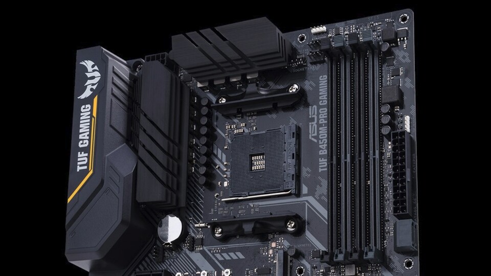 Das Asus TUF B450-Pro Gaming bietet volles CPU-basiertes PCIe 4.0 - M.2-SSDs mit 5,0 GB/s lesend und 4,2 GB/s schreibend sollen möglich sein.