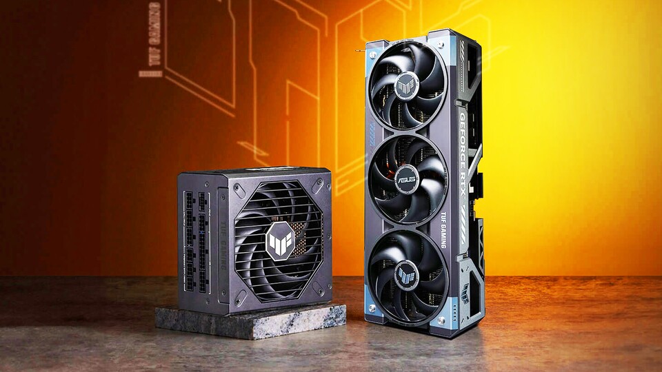 Die TUF-Serie von ASUS beinhaltet neben der Grafikkarte auch gleich das passende Netzteil.