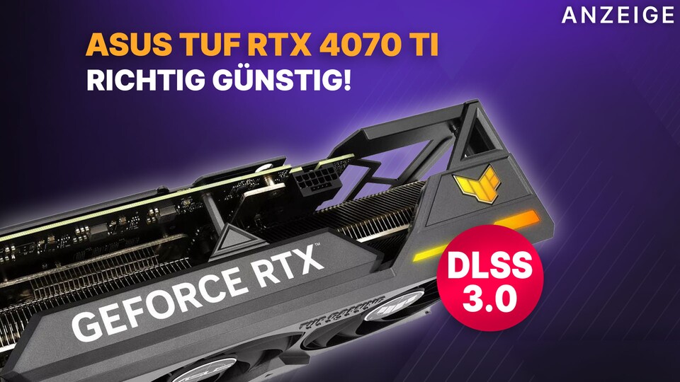 Eine der besten 4K-Grafikkarten mit DLSS 3.0 und Raytracing-Leistung satt: Die RTX 4070 TI von ASUS hat mächtig Wumms für hohe FPS und viele schöne Gamingabende.
