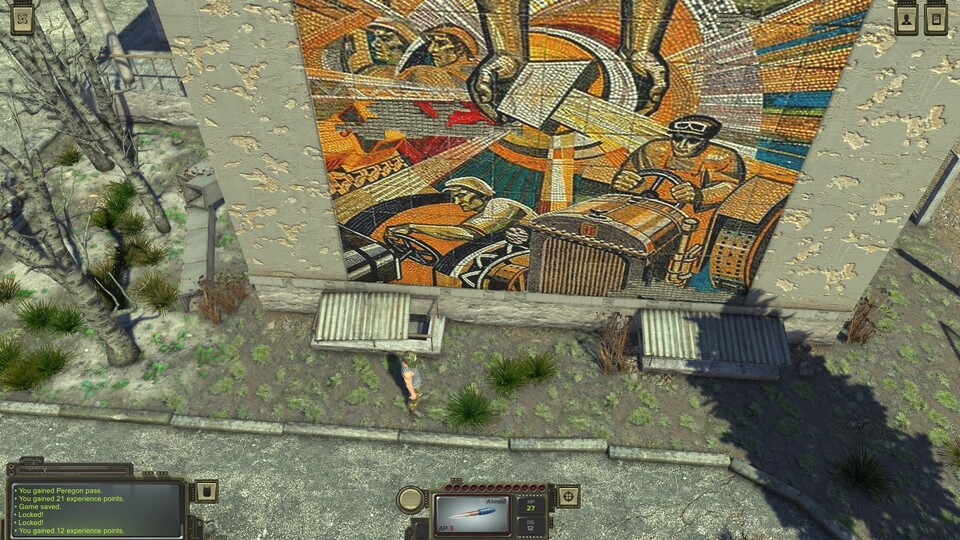 Dieses schicke Wandgemälde gehört zu den wenigen Highlights in der tristen Spielwelt.