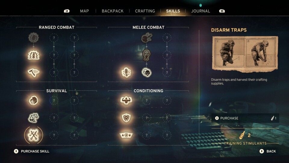 Das Skillsystem von Atomfall lässt euch nur etwas mehr als 30 Fähigkeiten erlernen.