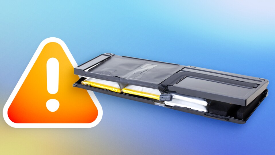 Eine Laptop-Akku, der kurz vor dem Platzen steht. (Bildquelle: Adobe Stock)