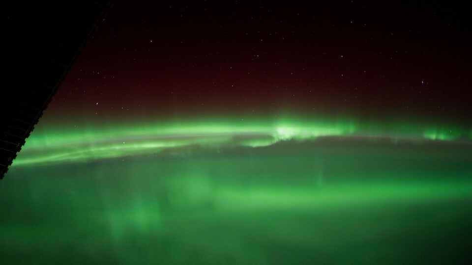 So sehen Polarlichter an Bord der ISS aus. (Bild: NASA)