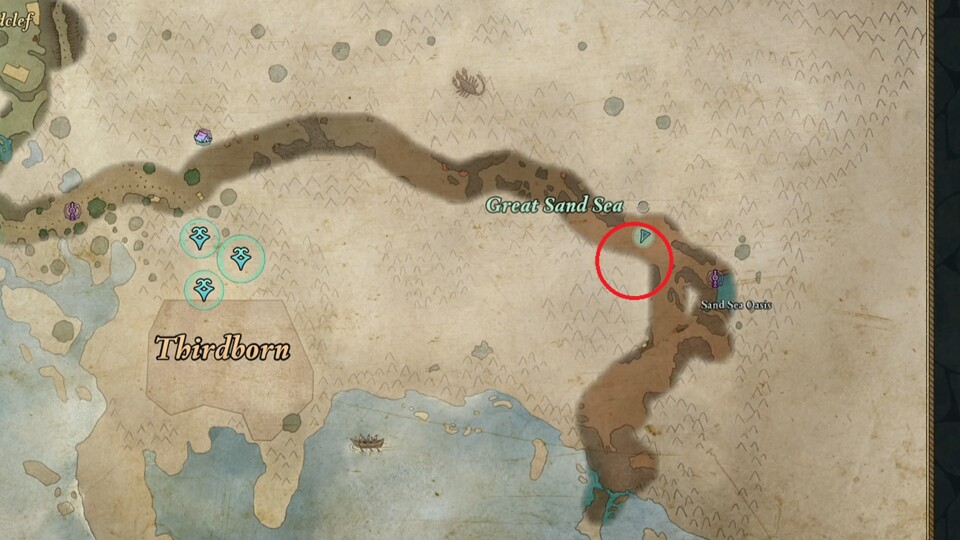 In Splitterhang müsst ihr euch tief ins große Sandmeer wagen, wenn ihr die dritte Erinnerung finden wollt.