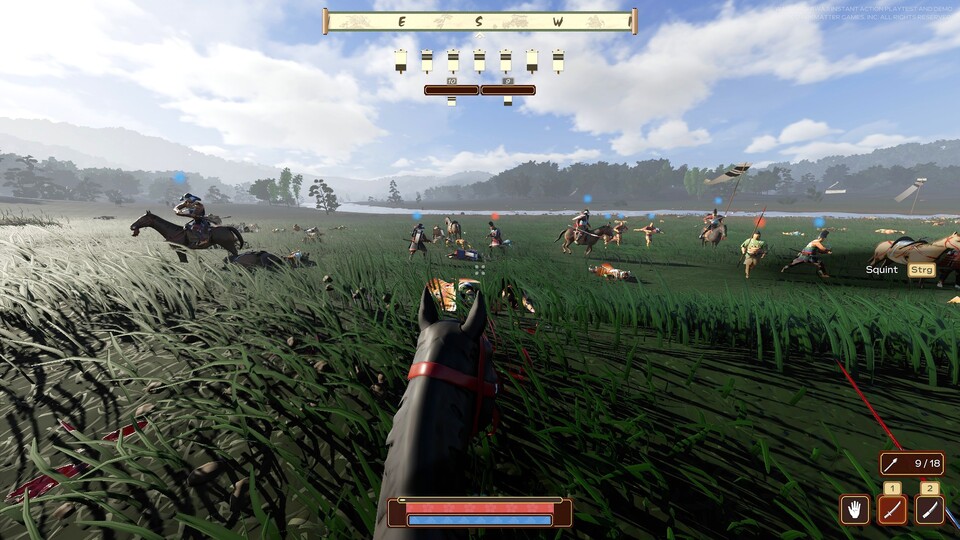 Hoch zu Ross auf in die Schlacht: Die Echtzeit-Gefechte erinnern deutlich an Mount + Blade.